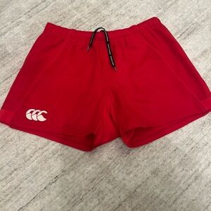 Red Canterbury rugby shorts
